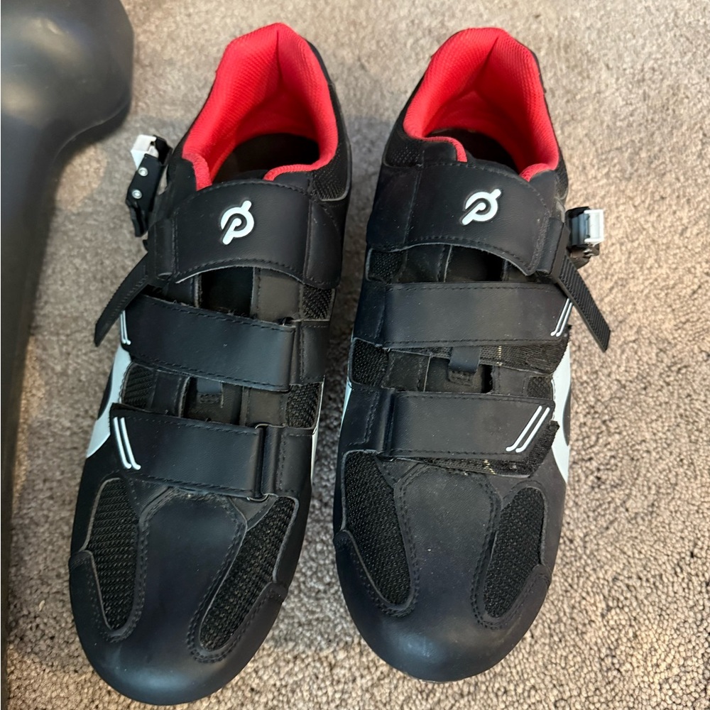 Peloton Black and Red Cycling Shoes